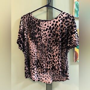 INC International Concepts Animal Print Graphic Blouse